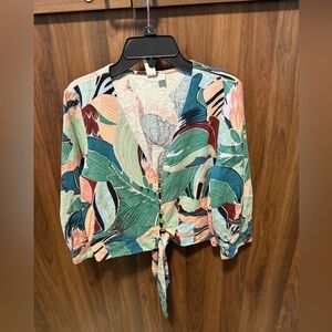 Joie Floral Wrap Top, Size Medium